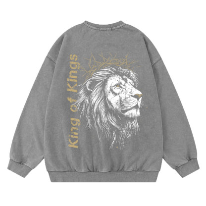 King Of Kings Christian Washed Sweatshirt