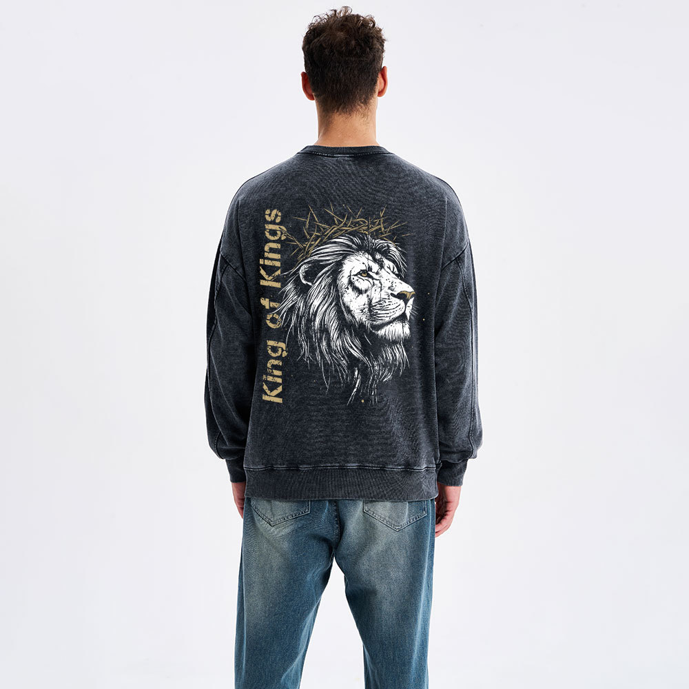 King Of Kings Christian Washed Sweatshirt