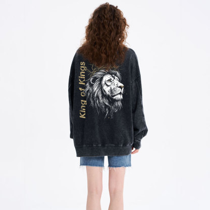 King Of Kings Christian Washed Sweatshirt