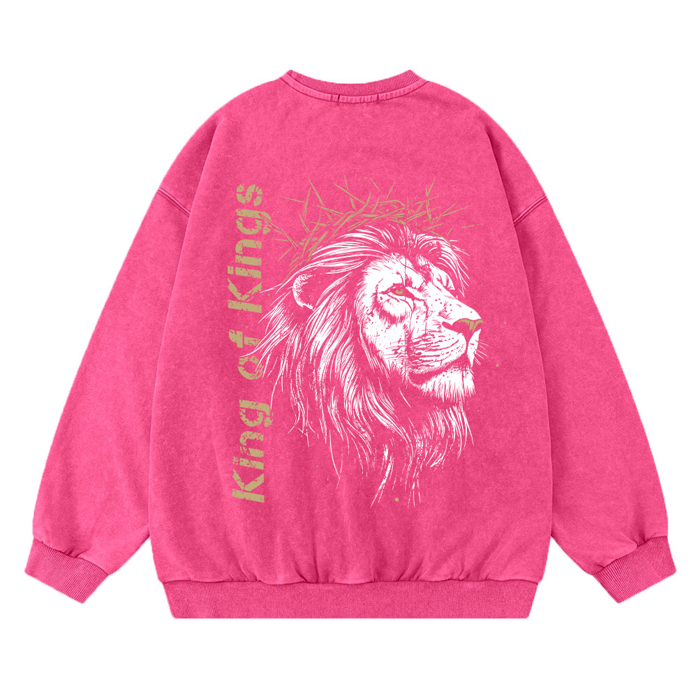 King Of Kings Christian Washed Sweatshirt