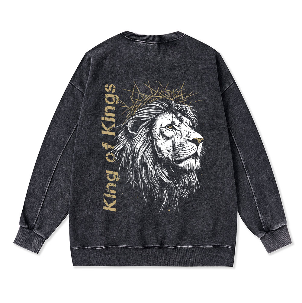 King Of Kings Christian Washed Sweatshirt