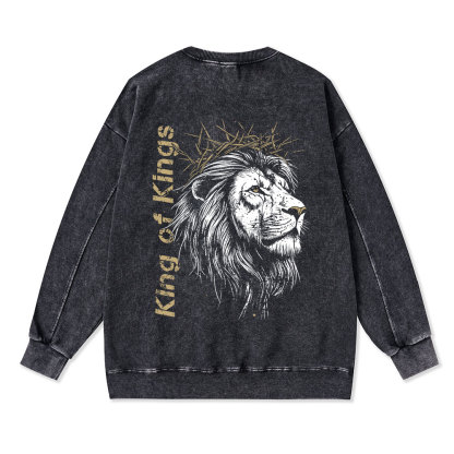 King Of Kings Christian Washed Sweatshirt