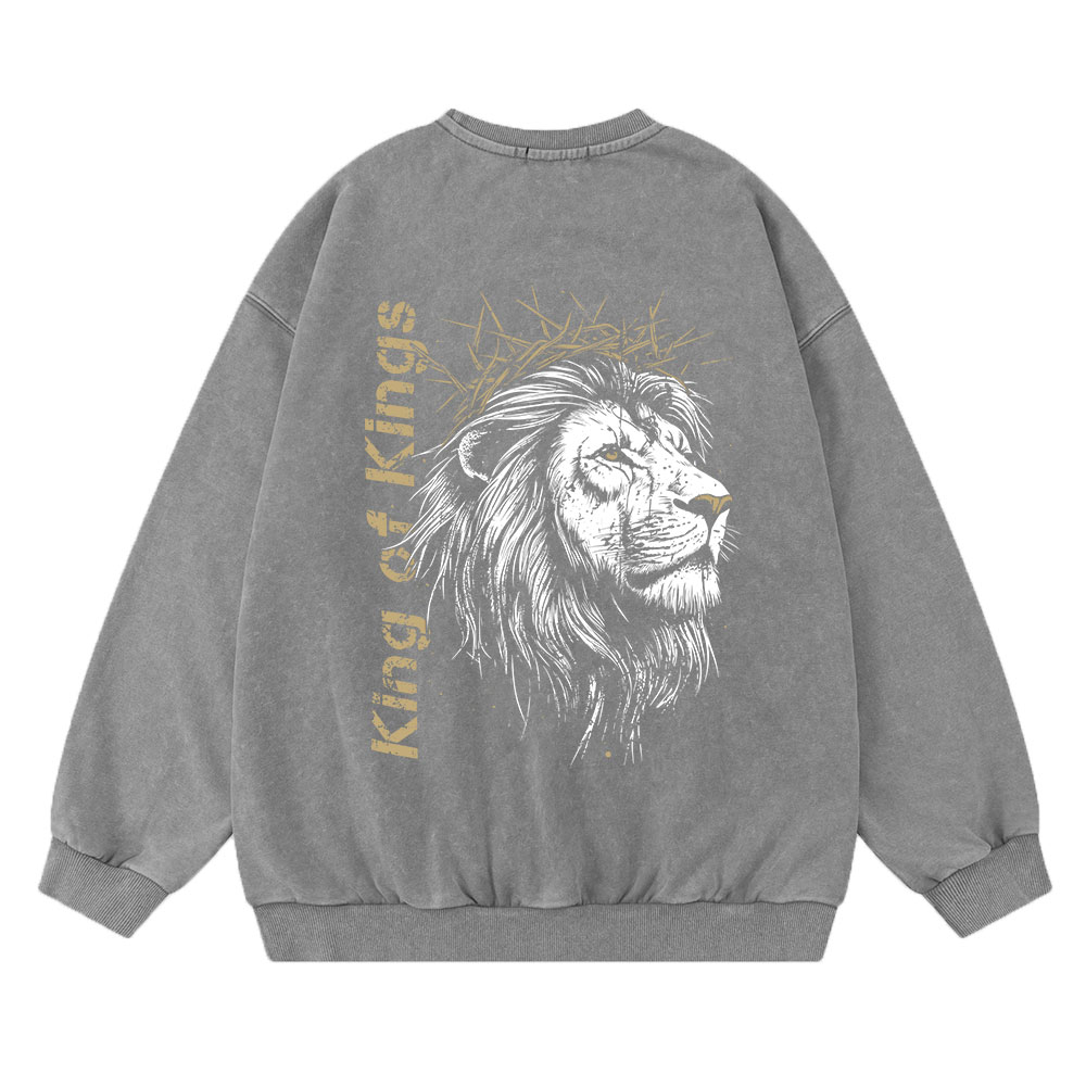 King Of Kings Christian Washed Sweatshirt