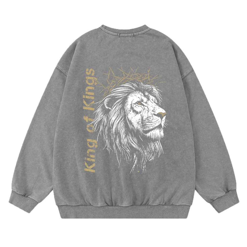 King Of Kings Christian Washed Sweatshirt