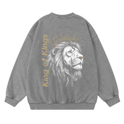 King Of Kings Christian Washed Sweatshirt