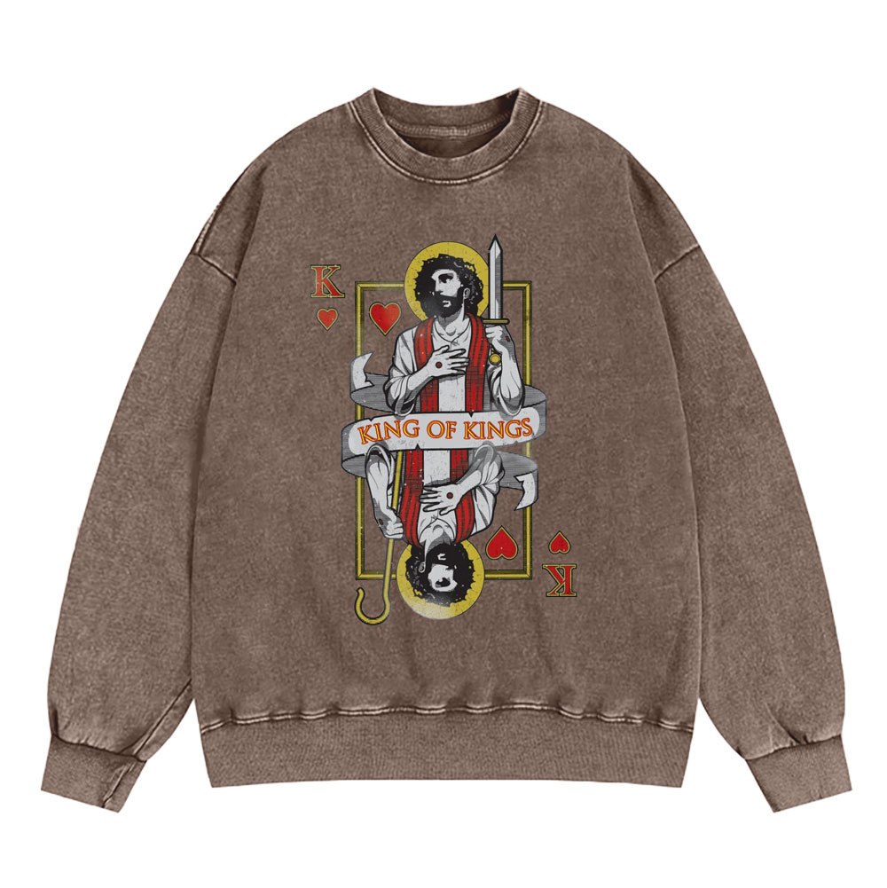 King Of Kings Christian Washed Sweatshirt