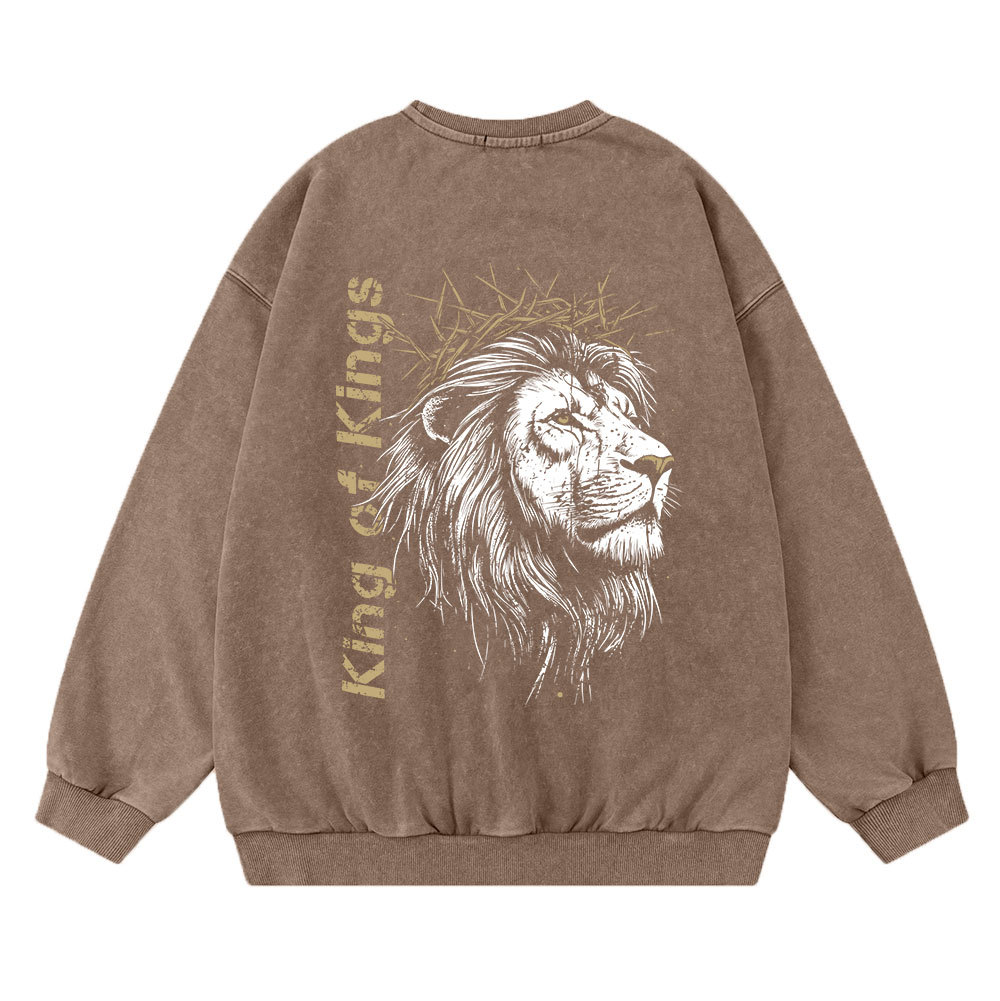 King Of Kings Christian Washed Sweatshirt