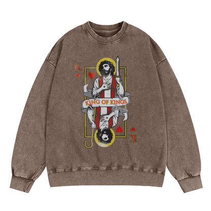 King Of Kings Christian Washed Sweatshirt