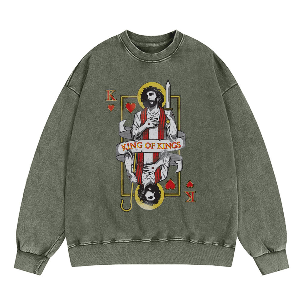 King Of Kings Christian Washed Sweatshirt