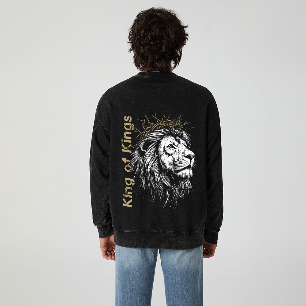 King Of Kings Christian Washed Sweatshirt
