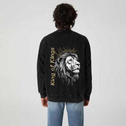 King Of Kings Christian Washed Sweatshirt
