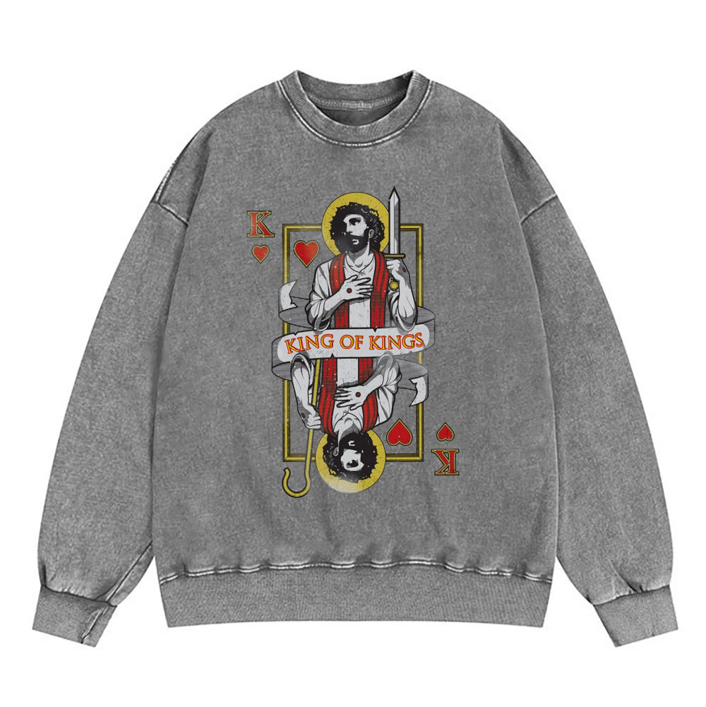 King Of Kings Christian Washed Sweatshirt
