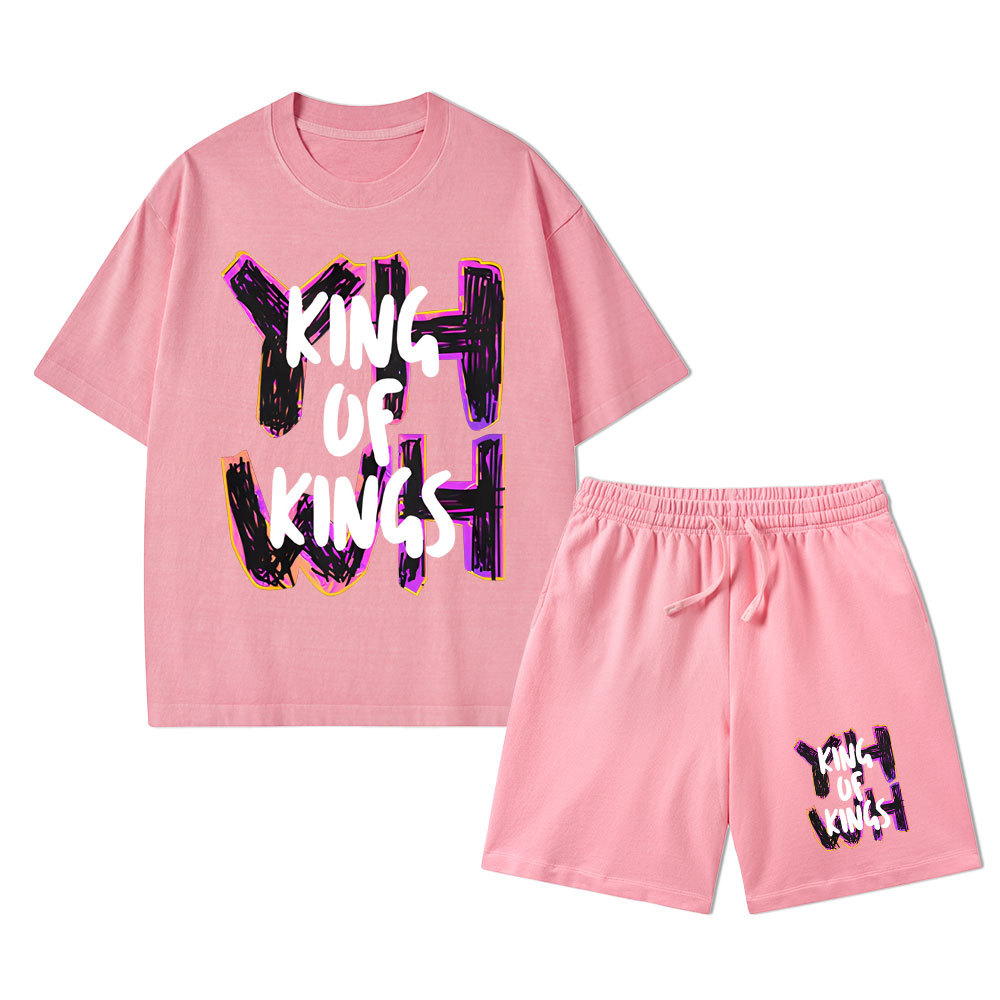 King Of Kings Christian Washed T-Shirt & Shorts