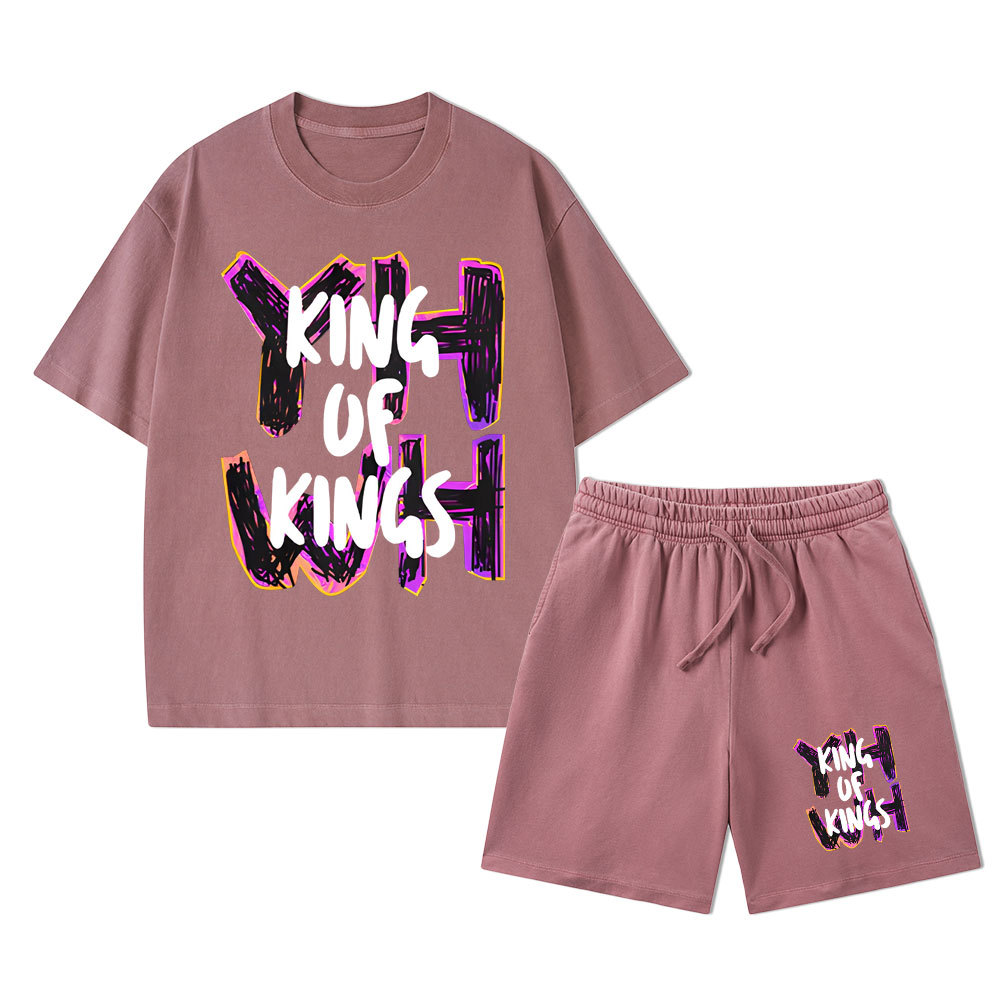 King Of Kings Christian Washed T-Shirt & Shorts