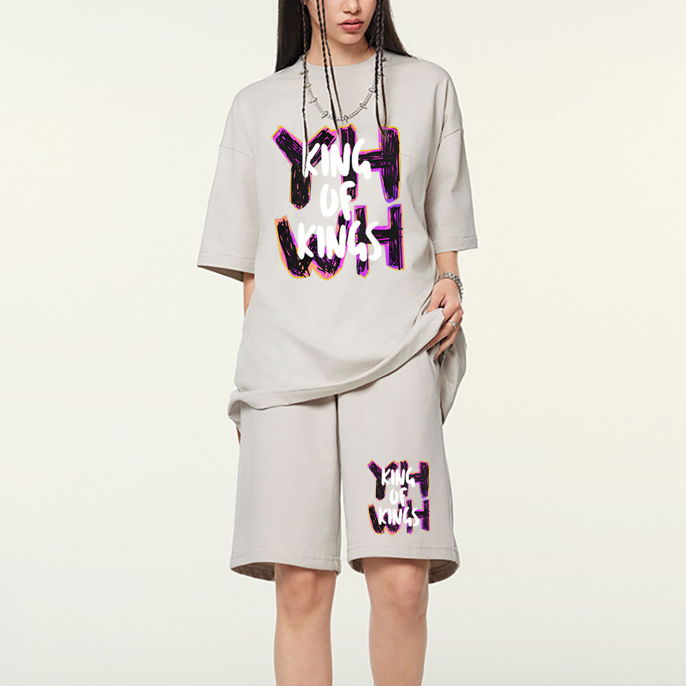 King Of Kings Christian Washed T-Shirt & Shorts