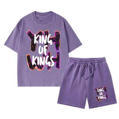 King Of Kings Christian Washed T-Shirt & Shorts