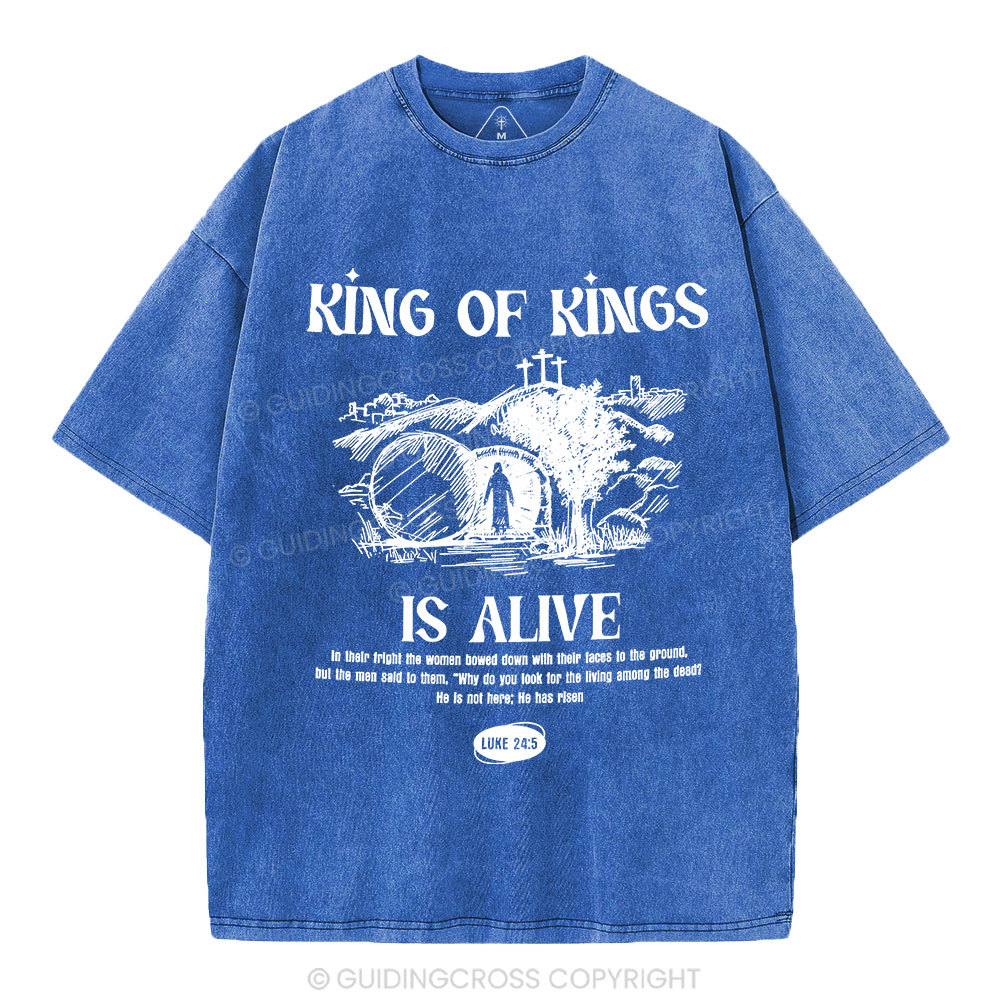 King Of Kings Is Alive Christian Washed T-Shirt