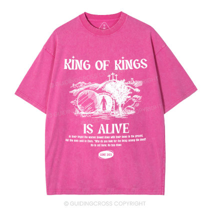 King Of Kings Is Alive Christian Washed T-Shirt