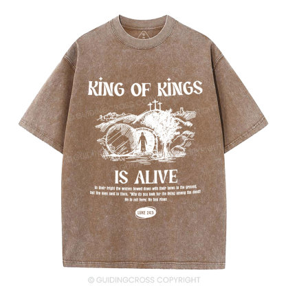 King Of Kings Is Alive Christian Washed T-Shirt