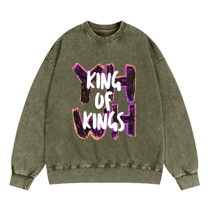 King Of Kings YHWH Christian Washed Sweatshirt