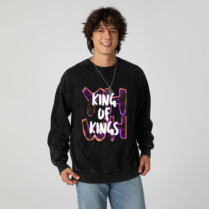 King Of Kings YHWH Christian Washed Sweatshirt