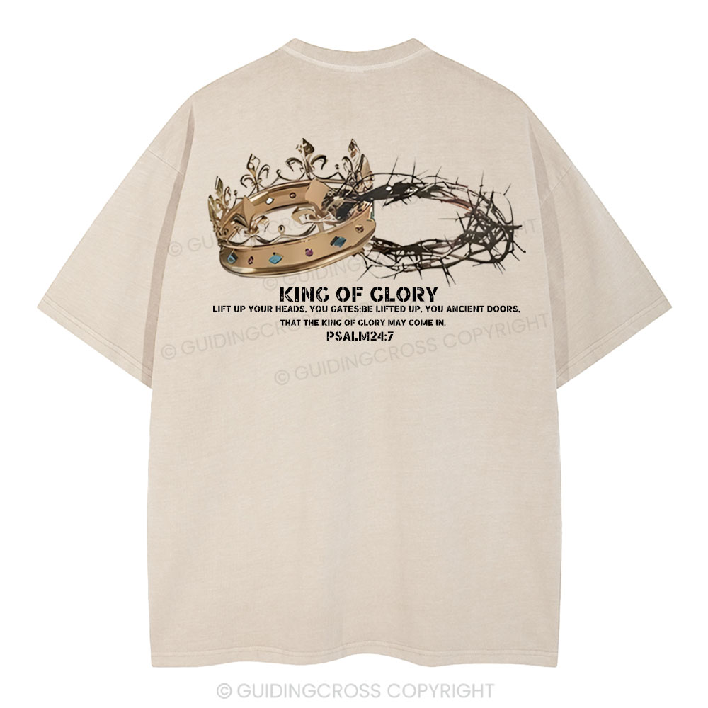King of Glory  Christian Washed T-Shirt