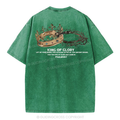 King of Glory  Christian Washed T-Shirt