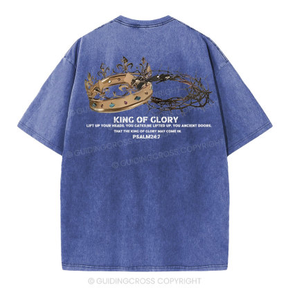 King of Glory  Christian Washed T-Shirt