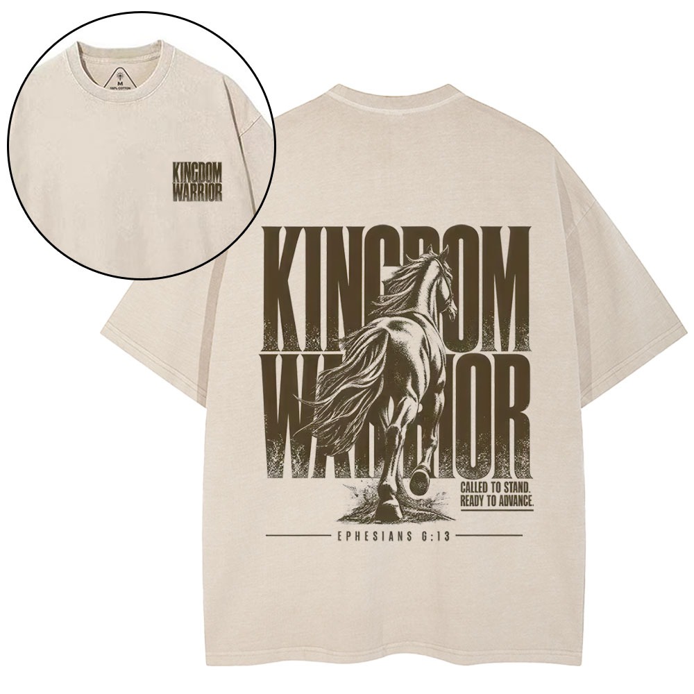 Kingdom Warrior Christian Washed T-Shirt
