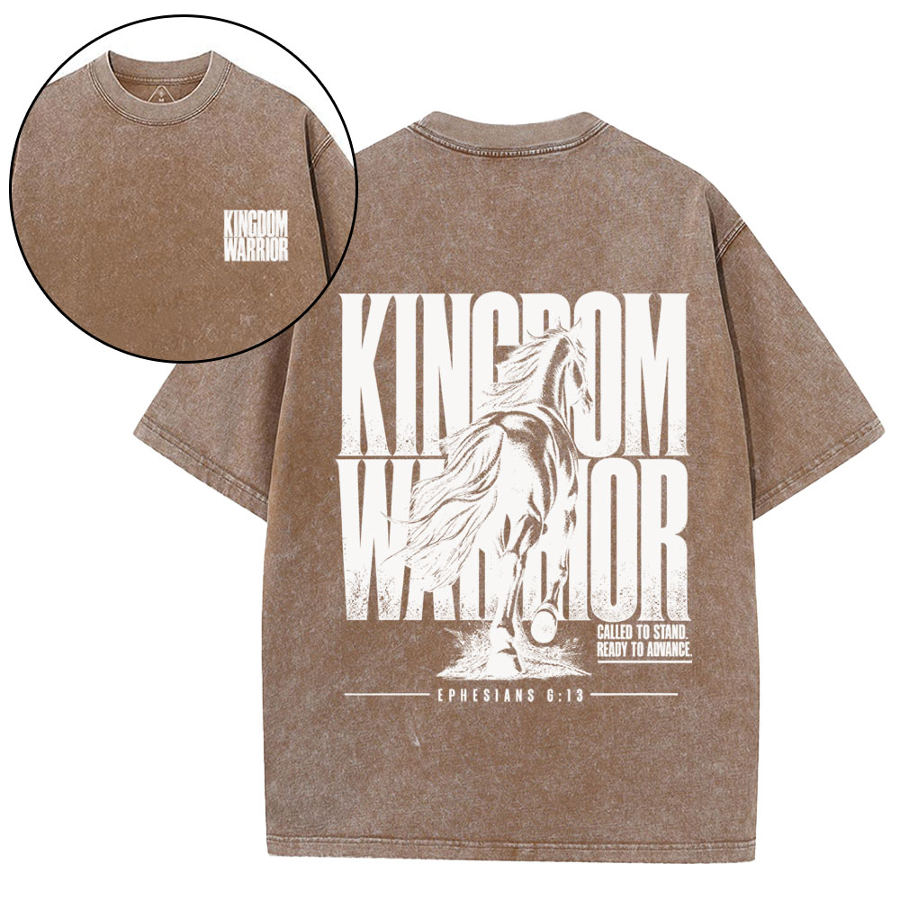 Kingdom Warrior Christian Washed T-Shirt