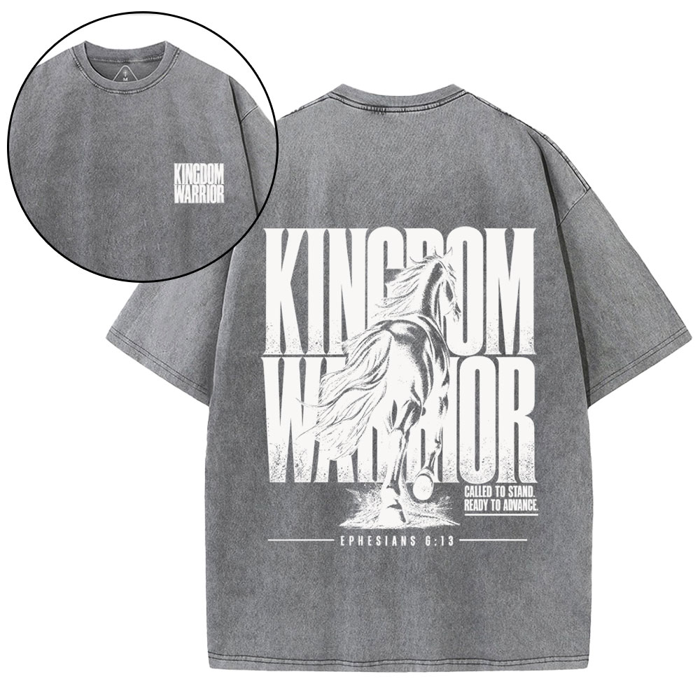 Kingdom Warrior Christian Washed T-Shirt