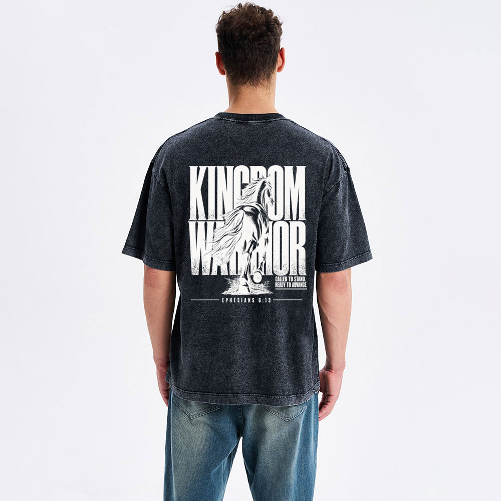 Kingdom Warrior Christian Washed T-Shirt