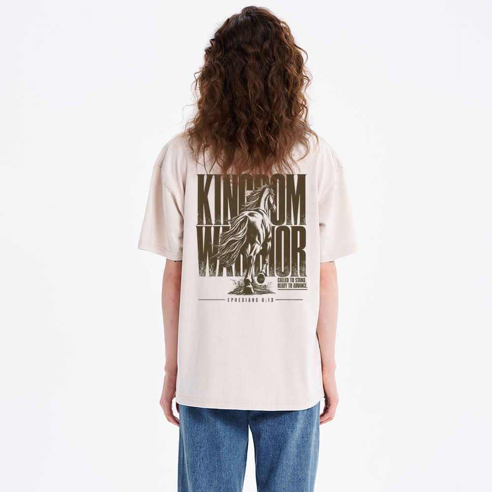 Kingdom Warrior Christian Washed T-Shirt
