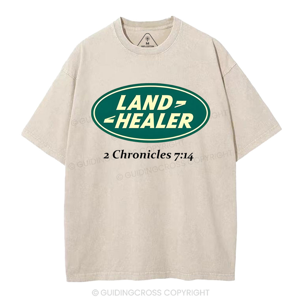 Land Healer Christian Washed T-Shirt