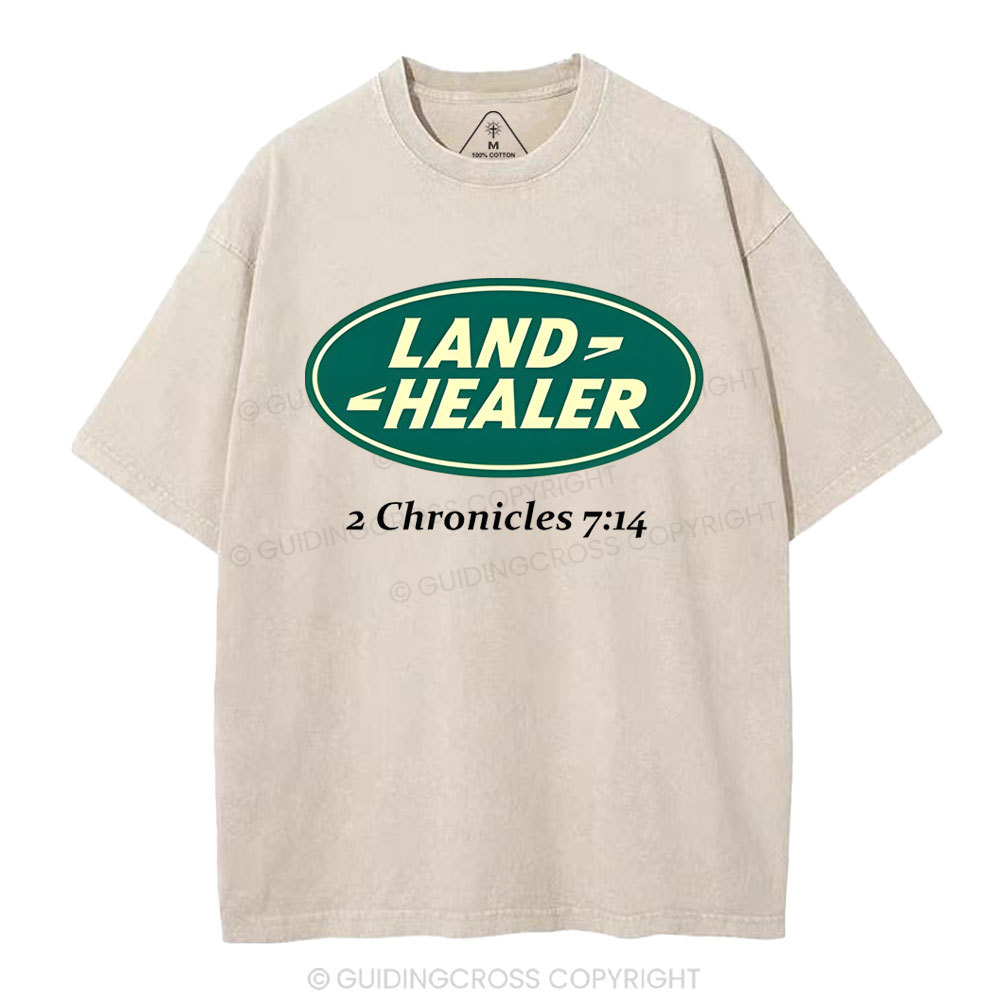 Land Healer Christian Washed T-Shirt