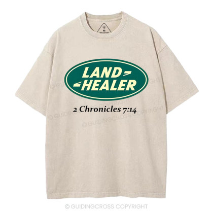 Land Healer Christian Washed T-Shirt