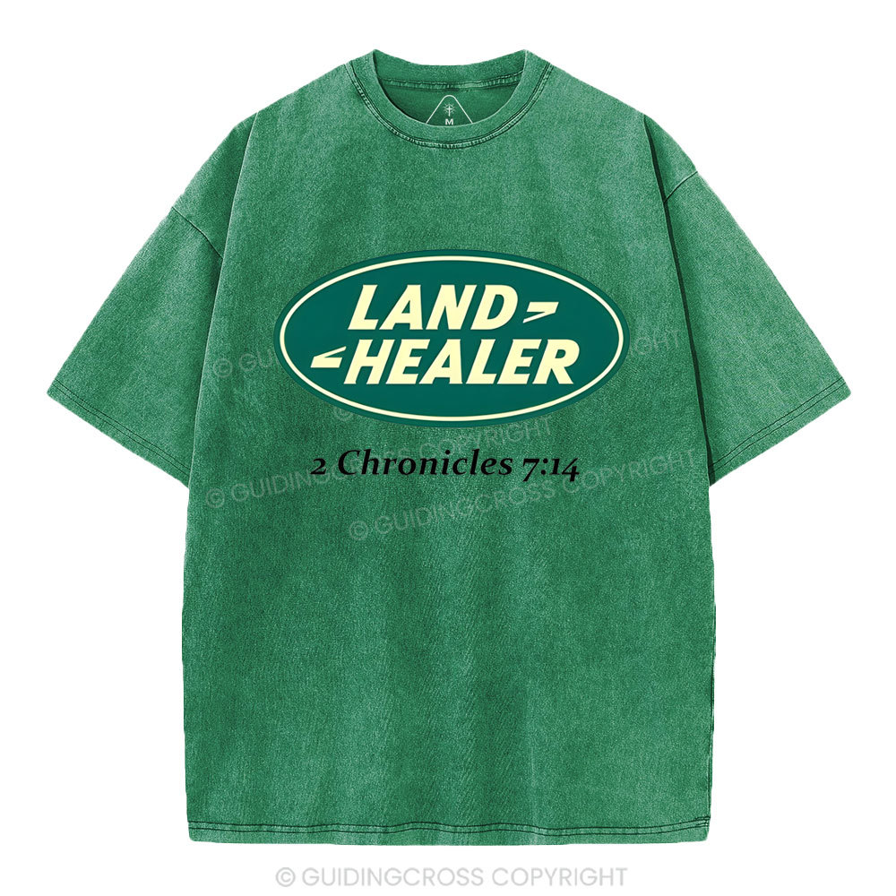 Land Healer Christian Washed T-Shirt