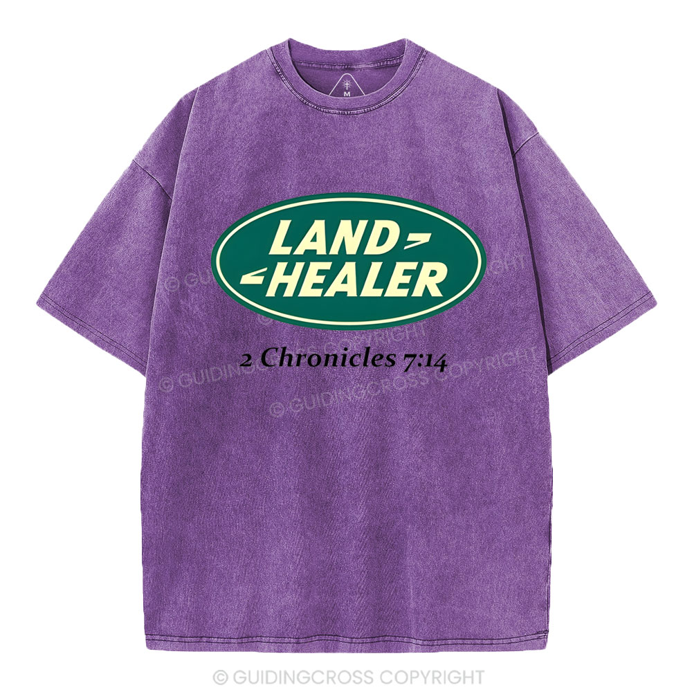 Land Healer Christian Washed T-Shirt