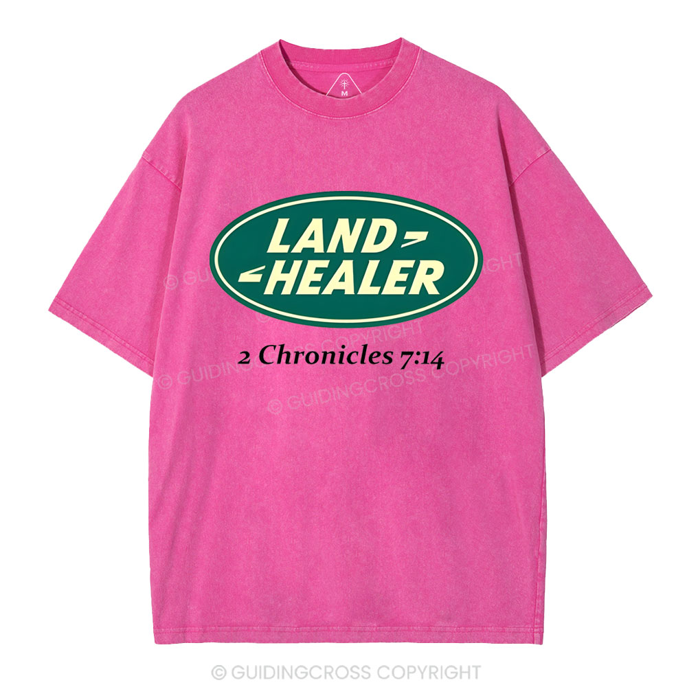 Land Healer Christian Washed T-Shirt