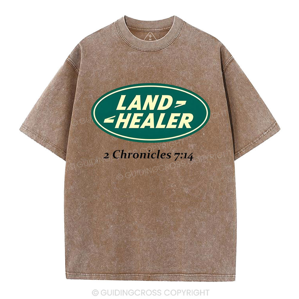 Land Healer Christian Washed T-Shirt