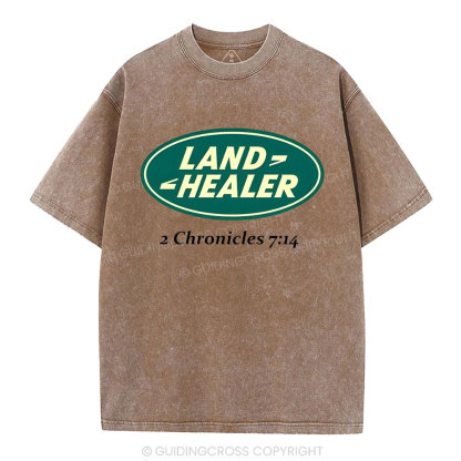 Land Healer Christian Washed T-Shirt