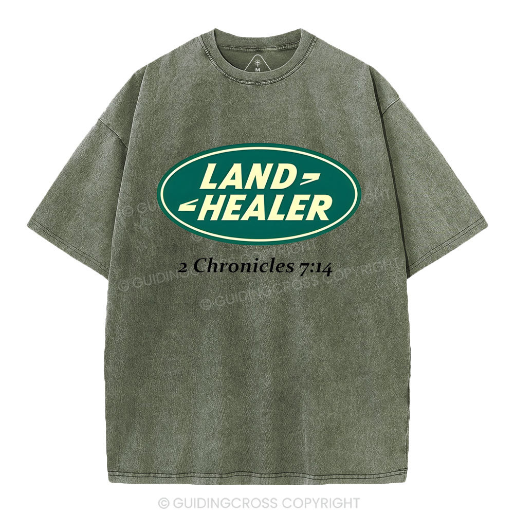 Land Healer Christian Washed T-Shirt