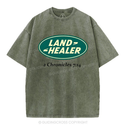 Land Healer Christian Washed T-Shirt