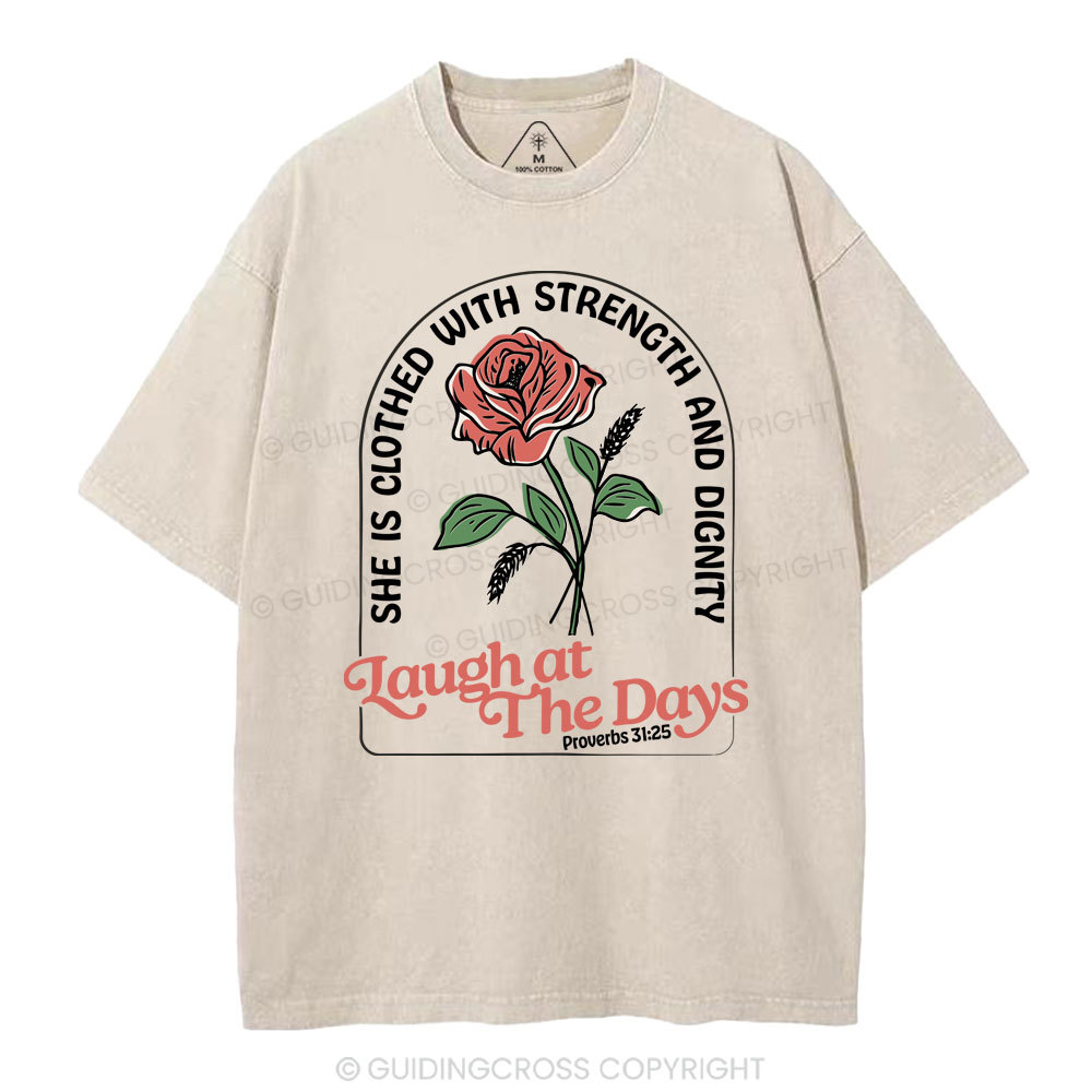 Laugh At The Days Christian Washed T-Shirt