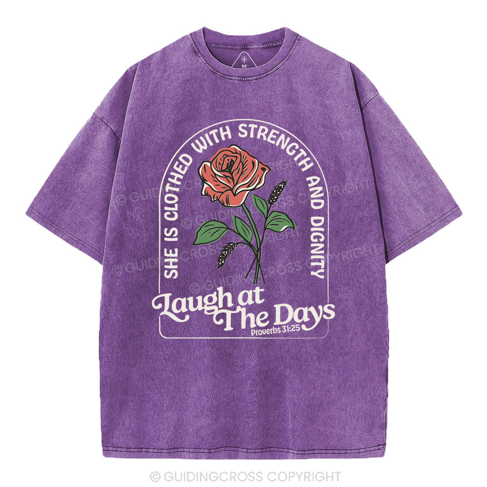 Laugh At The Days Christian Washed T-Shirt