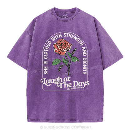 Laugh At The Days Christian Washed T-Shirt
