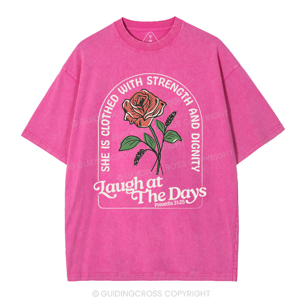 Laugh At The Days Christian Washed T-Shirt