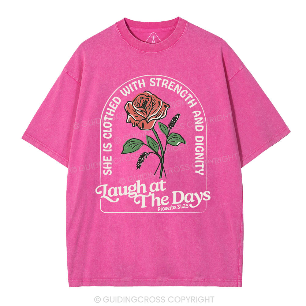 Laugh At The Days Christian Washed T-Shirt