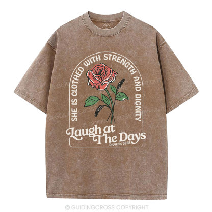 Laugh At The Days Christian Washed T-Shirt