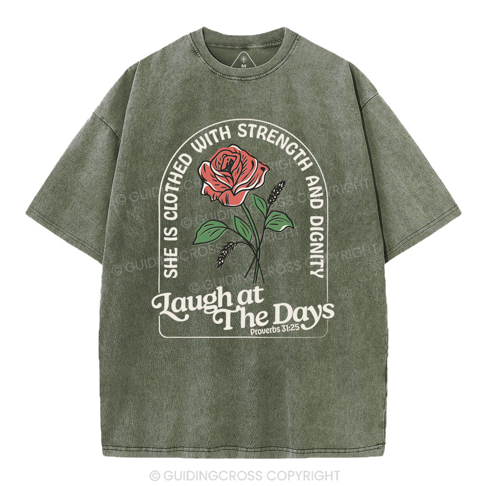 Laugh At The Days Christian Washed T-Shirt